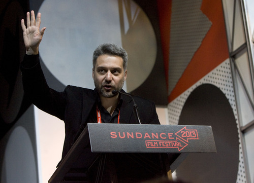 Kim Raff  |  The Salt Lake Tribune
Director Srdan Golubovic accepts the World Cinema Dramatic Special Jury Award for his film "Circles" during the Sundance Film Festival Awards Ceremony at Snyderville Basin Fieldhouse Recreation Center in Park City on January 26, 2013.
