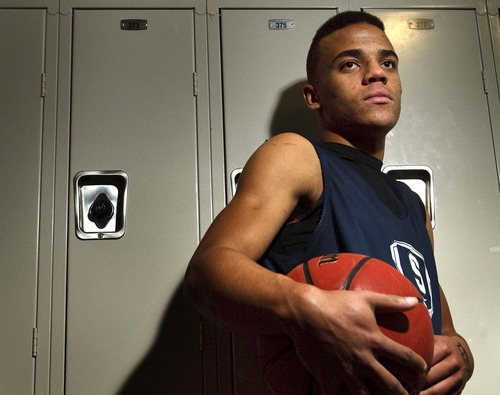 Leah Hogsten  |  The Salt Lake Tribune
Syracuse High School basketball player Diante Mitchell leads the team in scoring.