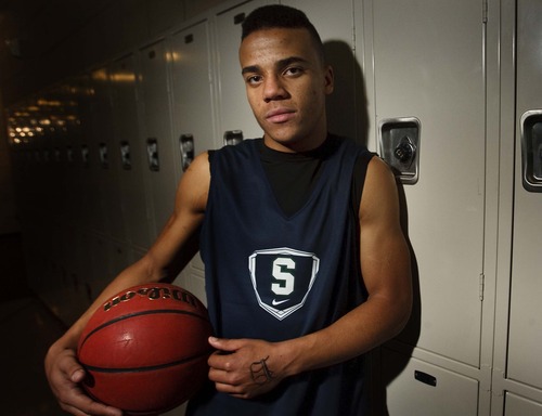 Leah Hogsten  |  The Salt Lake Tribune
Syracuse High School basketball player Diante Mitchell leads the team in scoring,Thursday January 24, 2013.