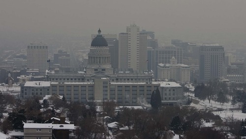 Leah Hogsten  |  The Salt Lake Tribune
The inversion blankets the Wasatch Valley Wednesday, January 23, 2013.