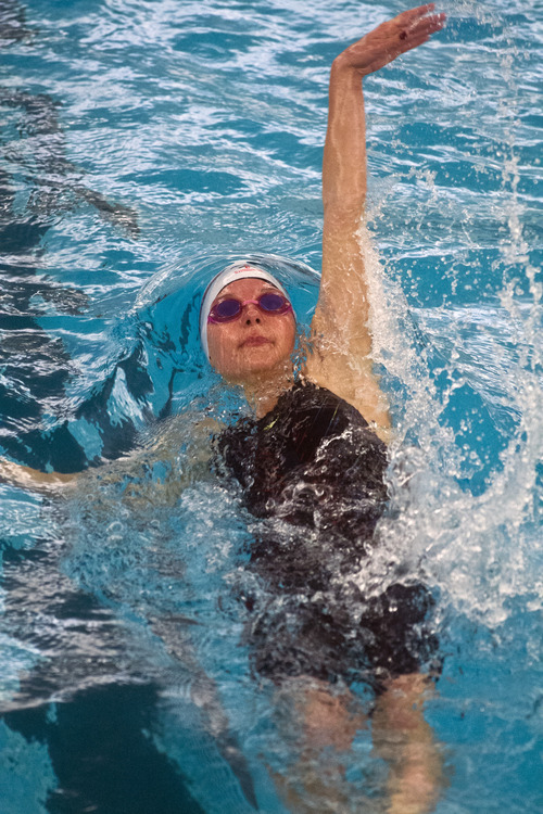 Chris Detrick  |  The Salt Lake Tribune
Natalie McDonald, of Park City High, competes in the 100 Yard Backstroke during the Utah High School State 3A Championships at BYU Saturday February 9, 2013.