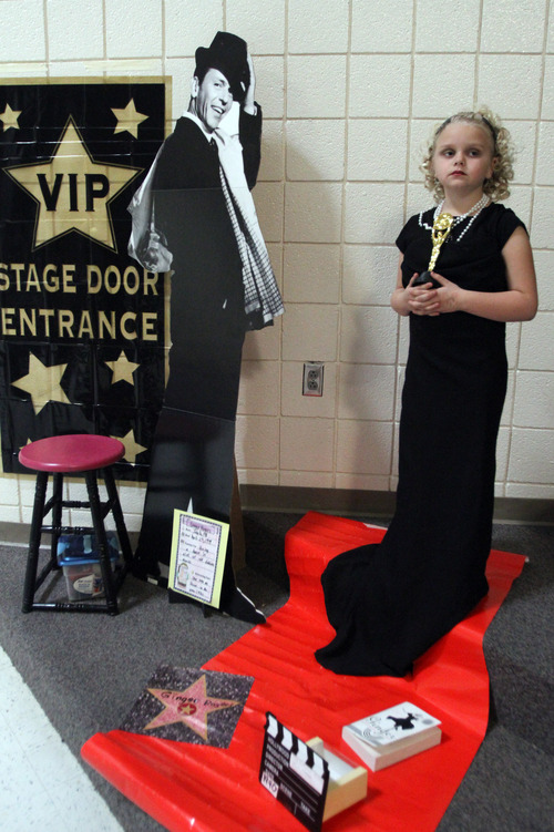 Rick Egan  |  The Salt Lake Tribune 
Ginger Rogers poses in the wax museum at Copper Canyon Elementary School in West Jordan, Thursday, February 21, 2013. The annual mock wax museum is a third-grade research project.