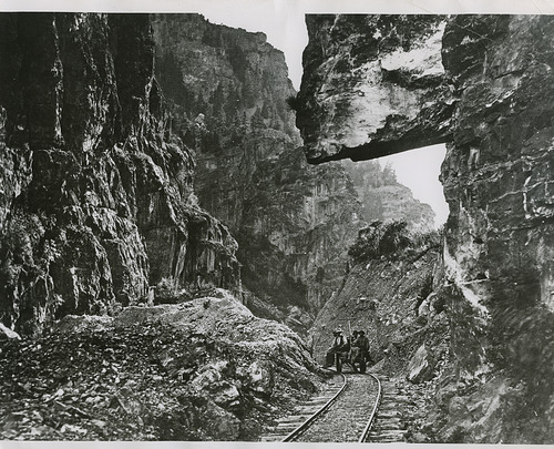 Tribune file photo

Miners pass by Hanging Rock in American Fork Canyon, circa 1872 or 1873.