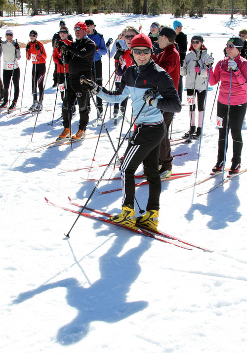 Francisco Kjolseth  |  The Salt Lake Tribune
Dominic Schiovone gets ready to compete in the skiing and archery biathlon for the annual Bryce Canyon Winter Festival being held Feb. 16-18 at Ruby's Inn in Bryce Canyon City.