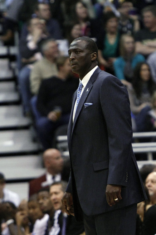 Chris Detrick  |  The Salt Lake Tribune
Utah Jazz head coach Tyrone Corbin watches during the second half of the game at EnergySolutions Arena Friday March 1, 2013. The Jazz won the game