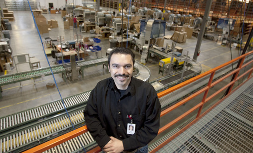 Steve Griffin | The Salt Lake Tribune
José Jimenez, an immigrant who started out with Overstock.com as a janitor in 2003, has worked his way up to oversee the company's shipping operations.