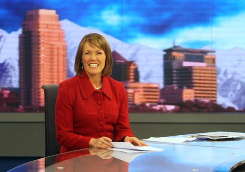 Rick Egan  | The Salt Lake Tribune 

News anchor, Nadine Wimmer on the set of the 6:00 news at the KSL studio in Salt Lake City, Wednesday, February 27, 2013.