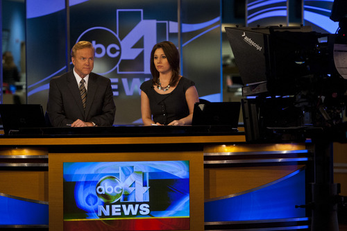 Chris Detrick  |  The Salt Lake Tribune
KTVX anchors Brent Hunsaker and Kylie Conway deliver the news during the 6:00pm newscast at KTVX Thursday February 28, 2013.