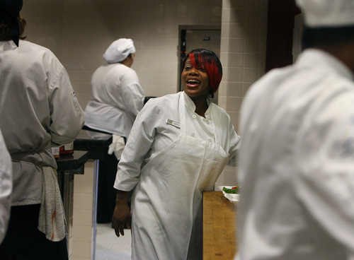 Scott Sommerdorf  |  The Salt Lake Tribune
Kenya Coleman shouts out some orders to her kitchen crew during the busy lunch hour at the Capitol Cafeteria, Wednesday, February 27, 2013.
