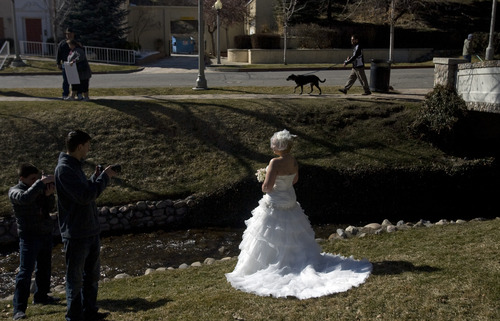 Kim Raff  |  The Salt Lake Tribune
Nikki Nielson is photographed during a bridal portrait session, for her upcoming wedding, in Memory Grove Park in Salt Lake City on March 9, 2013.