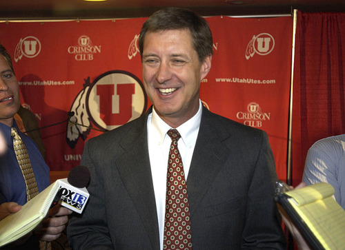 Paul Fraughton | The Salt Lake Tribune
University of Utah athletics director Chris Hill is under fire amid allegations that he ignored complaints about swim coach Greg Winslow.