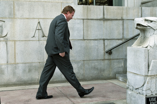 Chris Detrick  |  The Salt Lake Tribune
Jeremy Johnson leaves the Federal Courthouse in Salt Lake City Tuesday March 12, 2013.