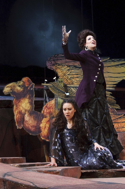 Leah Hogsten  |  The Salt Lake Tribune
Audrey Luna plays the vengeful Queen of the Night, with Anya Matanovic as her beleaguered but steadfast daughter, Pamina, in Utah Opera's production of Mozart's "The Magic Flute."