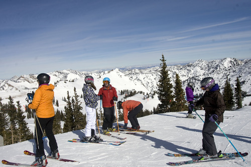Tribune file photo by Kim Raff
Since Alta is only for skiers, seen here at the top of Sunnyside lift, Snowbird has joined The Mountain Collective as an outlet for out-of-state snowboarders eager to experience Utah's noteworthy snow and mountains.