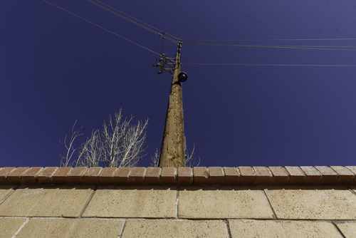 Trent Nelson  |  The Salt Lake Tribune
A surveillance camera mounted on what appears to be a public utility pole in Hildale, Utah. Monday, February 18, 2013.