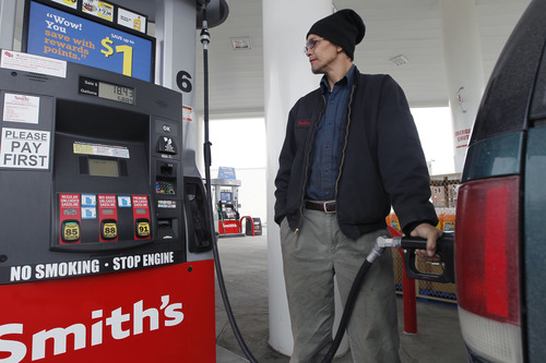 Al Hartmann  |  The Salt Lake Tribune
At Smith's Food & Drug stores, where William Dourtis Jr. filled his SUV Tuesday, the grocer's gas stations require ZIP codes on all credit card purchases at the pump to help prevent fraud.