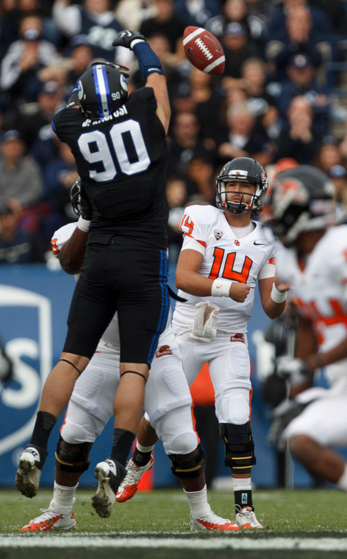 Trent Nelson  |  The Salt Lake Tribune
BYU's Bronson Kaufusi, who also plays basketball for the Cougars,  is being  counted on to anchor the defensive line next season.