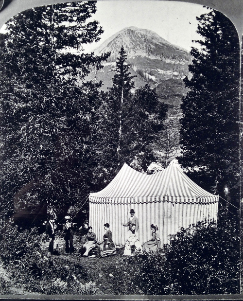 (Salt Lake Tribune Archives)

Humphrey's Peak and picnic grove in American Fork Canyon.
