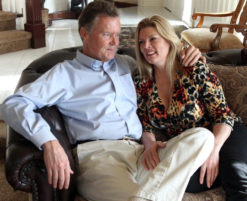 Rick Egan  | The Salt Lake Tribune 

Jeff Thredgold with his wife Lynnette, in their Farmington home, Friday, March 15, 2013.  Thredgold, a prominent economist, both in Utah and across the U.S. was diagnosed with behavior-variant frontotemporal degeneration.