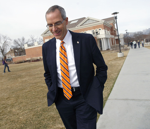 Al Hartmann  |  The Salt Lake Tribune
Snow College President Scott Wyatt see challenges ahead for the school in Ephraim.  He expects the school to be particularly hard-hit by the lowered missionary age which will affect enrollment.