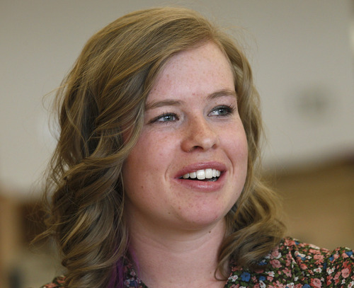Al Hartmann  |  The Salt Lake Tribune
Nicole Osborne, 19 a freshman in elementary education will leave Snow College soon for her LDS mission to California.  The predominantly Mormon school will be particularly hard-hit by the lowered missionary age which will affect enrollment as students leave.