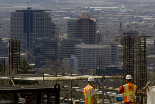 Kim Raff  |  The Salt Lake Tribune
The hard-hit construction sector, which is still providing jobs at projects such as this one at the University of Utah in Salt Lake City, added 18,000 jobs in a down month.