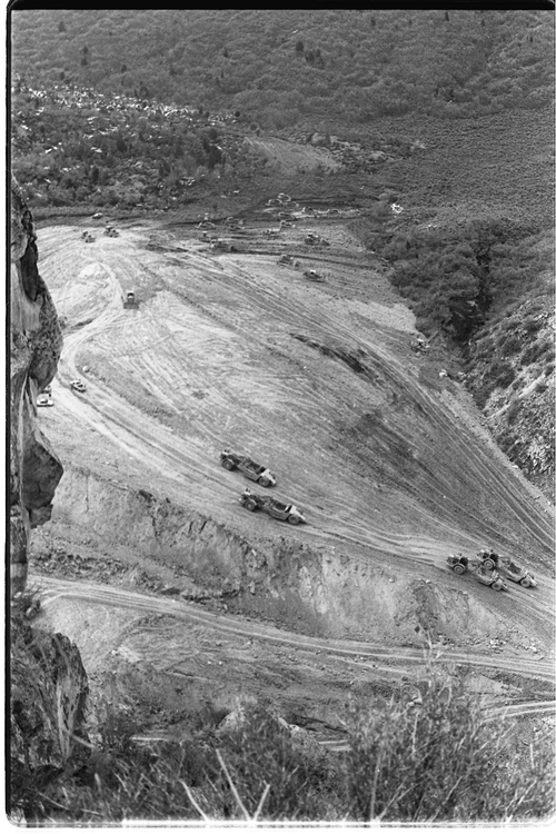 (Salt Lake Tribune archives)

Crews work on a massive landslide in Spanish Fork Canyon that covered the town of Thistle in April 1983.