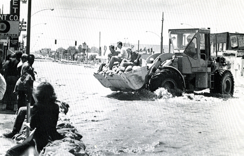 (Salt Lake Tribune archives)

Sandbagging State Street in Salt Lake during flooding in 1983.