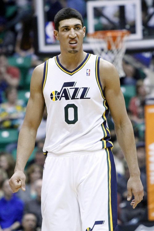 Chris Detrick  |  The Salt Lake Tribune
Utah Jazz center Enes Kanter (0) during the second half of the game at EnergySolutions Arena Friday March 1, 2013. The Jazz won the game