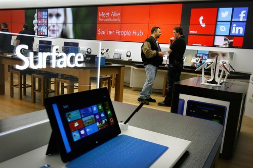 Scott Sommerdorf   |  The Salt Lake Tribune
A preview of the new Microsoft Store at the City Creek Center in downtown Salt Lake City, Wednesday, April 10, 2013.