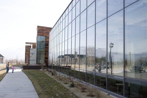 Paul Fraughton  |   The Salt Lake Tribune
The exterior view of the new West Jordan Library and Events Center.