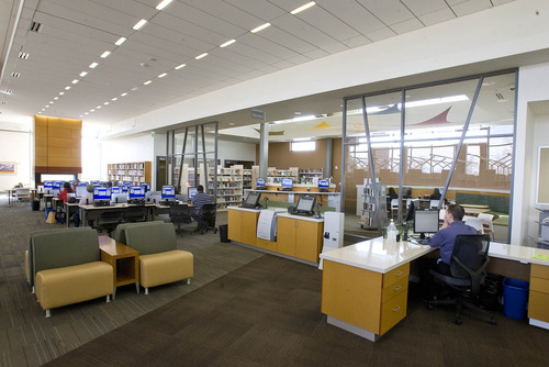 Paul Fraughton  |  The Salt Lake Tribune
An interior view of the new West Jordan Library and Events Center.