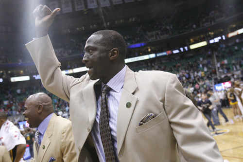 Chris Detrick  |  The Salt Lake Tribune
Utah Jazz head coach Tyrone Corbin after the game at EnergySolutions Arena Friday April 12, 2013. The Jazz won the game 107-100.