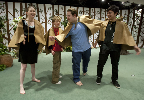 Steve Griffin | The Salt Lake Tribune


Calvary Chapel Church youth rehearse for their upcoming play, "Once Upon A Forest," a group of "whimsical Christian Fairy Tales" at the chapel on Tuesday April 9, 2013.