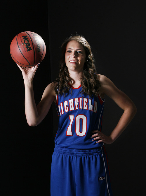 Scott Sommerdorf   |  The Salt Lake Tribune
High school girl's all-state basketball player Megan Bean, Saturday, April 13, 2013.