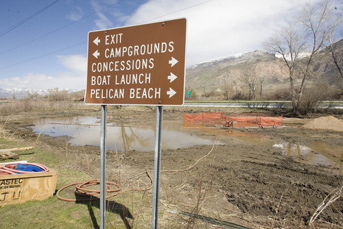 Paul Fraughton  |  The Salt Lake Tribune
The area at Willard Bay State Park where diesel fuel from a Chevron pipeline spilled on March 18, as seen on Wednesday, April 10, 2013.