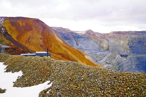 The slide hit Kennecott's open-pit copper mine about a week ago along the northeast wall. Photo courtesy of Rio Tinto-Kennecott Copper