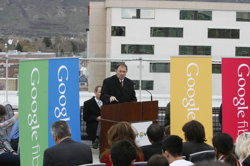 Rick Egan  | The Salt Lake Tribune 

Gov. Gary Herbert talks about the announcement that Provo will become one of Google's Fiber Optic cities, Wednesday, April 17, 2013.