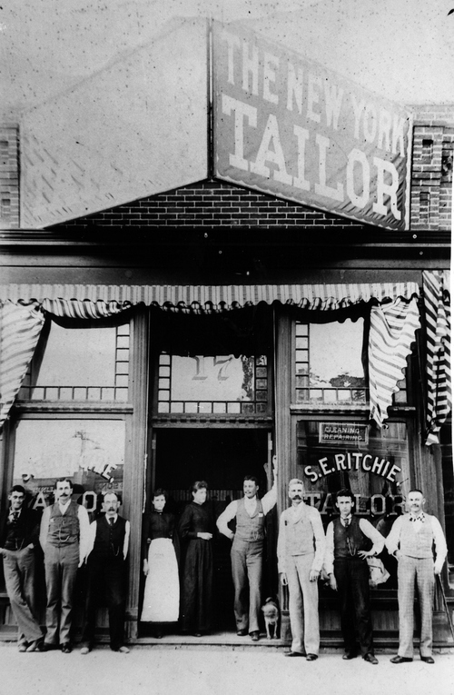 (Salt Lake Tribune archive)

The New York Tailor shop at 17 E. 300 South in Salt Lake. In addition to custom tailored suits, they also offered gentlemen's underthings. "Light Balbriggan underwear in three shades, reduced to 70 cents," or even "French imported Balbriggan, all for $2.00."