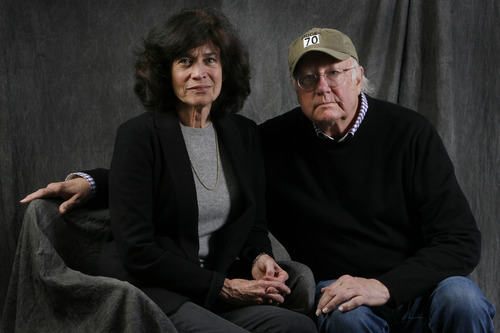 Scott Sommerdorf   |  The Salt Lake Tribune
Filmmakers Beth and George Gage, photographed, Wednesday, April 17, 2013. The Gages have made the film "Bidder 70" about Tim DeChristopher and the issue of his bidding on oil and gas leases that landed him in prison.