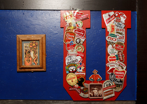 Trent Nelson  |  The Salt Lake Tribune
Wall decor at Spedelli's, a Salt Lake City Pizza Parlor and bar, Wednesday April 10, 2013.