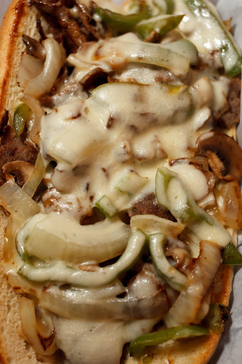 Trent Nelson  |  The Salt Lake Tribune
The Philly Cheesesteak sandwich at Spedelli's, a Salt Lake City Pizza Parlor and bar, Wednesday April 10, 2013.