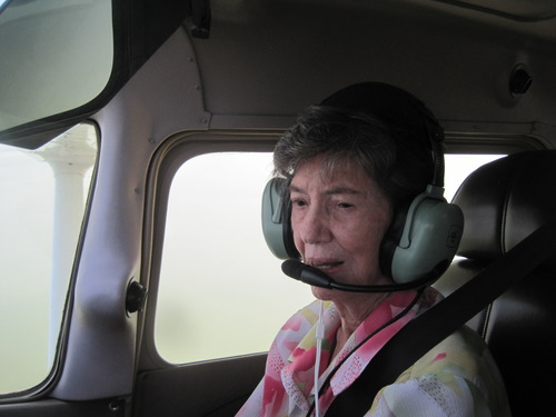 Courtesy image
On Aug. 12, 2012, Betty Miller flew with local pilot Randy Mitchell in his Cessna 172, the type of plane Miller had used often in the past to teach flight lessons. Miller, of Bountiful, was the first woman to fly solo across the Pacific Ocean in 1963.