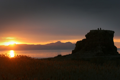 Rick Egan  | The Salt Lake Tribune 

Sunset at the Great Salt Lake, Monday, May 6, 2013.