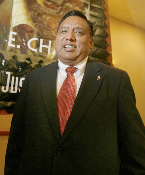 Tony Yapias was a recipient of  a Cesar Chavez Peace and Justice Award at the Utah Coalition of La Raza's banquet on  Friday, March 27,2009  photo: Paul Fraughton/Salt Lake Tribune