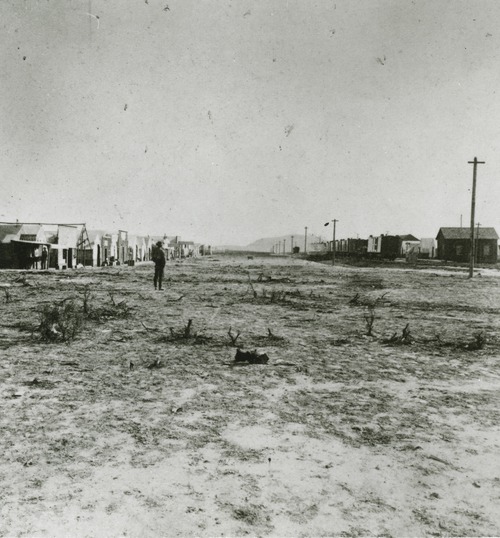 Tribune file photo

Promontory is seen in this photo from May, 1869. The Trancontinental Railroad was completed here in a ceremony on May 10 that year.