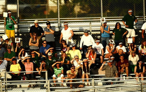 Chris Detrick  |  The Salt Lake Tribune
Saint Joseph fans watch during the game at Juan Diego Catholic High School Friday May 10, 2013. Manti won the game.