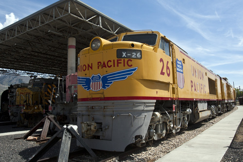 Chris Detrick  |  The Salt Lake Tribune
The Union Pacific Super Turbine Locomotive #26 on display during National Train Day at Union Station in Ogden Saturday May 11, 2013.