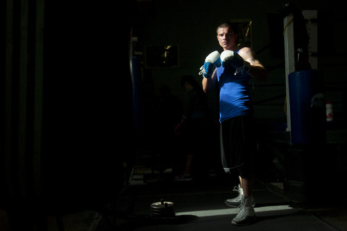 Chris Detrick  |  The Salt Lake Tribune
Larry Gomez, 20, poses for a portrait at K.O. Boxing Gym Tuesday May 7, 2013. Gomez will be competing in the National Golden Gloves boxing tournament.