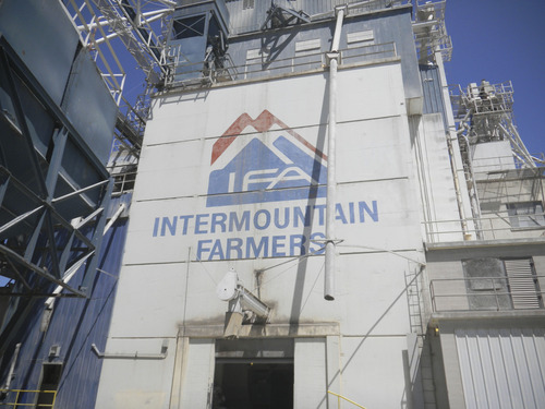 Tom Wharton | The Salt Lake Tribune
The mill and bagging plant of the Intermountain Farmers Association has been a landmark in Draper for 90 years.